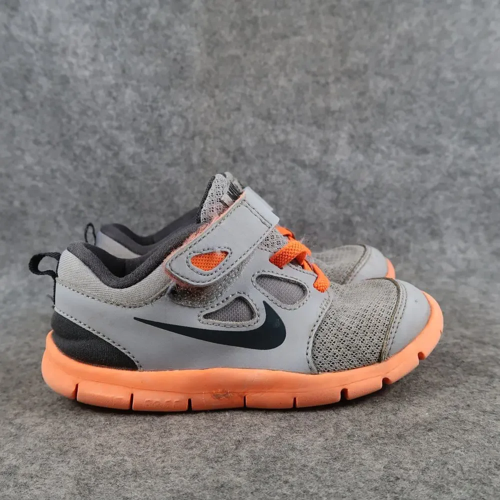 Nike Shoes Kids 10C Athletic Trainer Free 5 Sneakers Casual Easy On Grey Orange - Picture 1 of 12